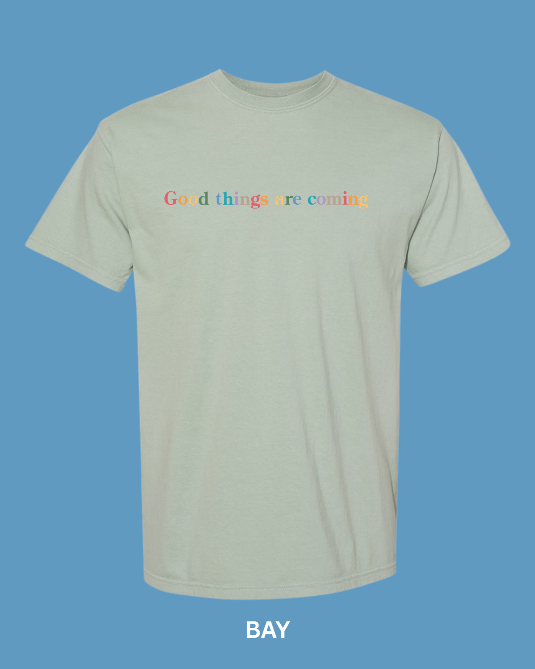 “Good Things are Coming" Embroidered Comfort Color Tees