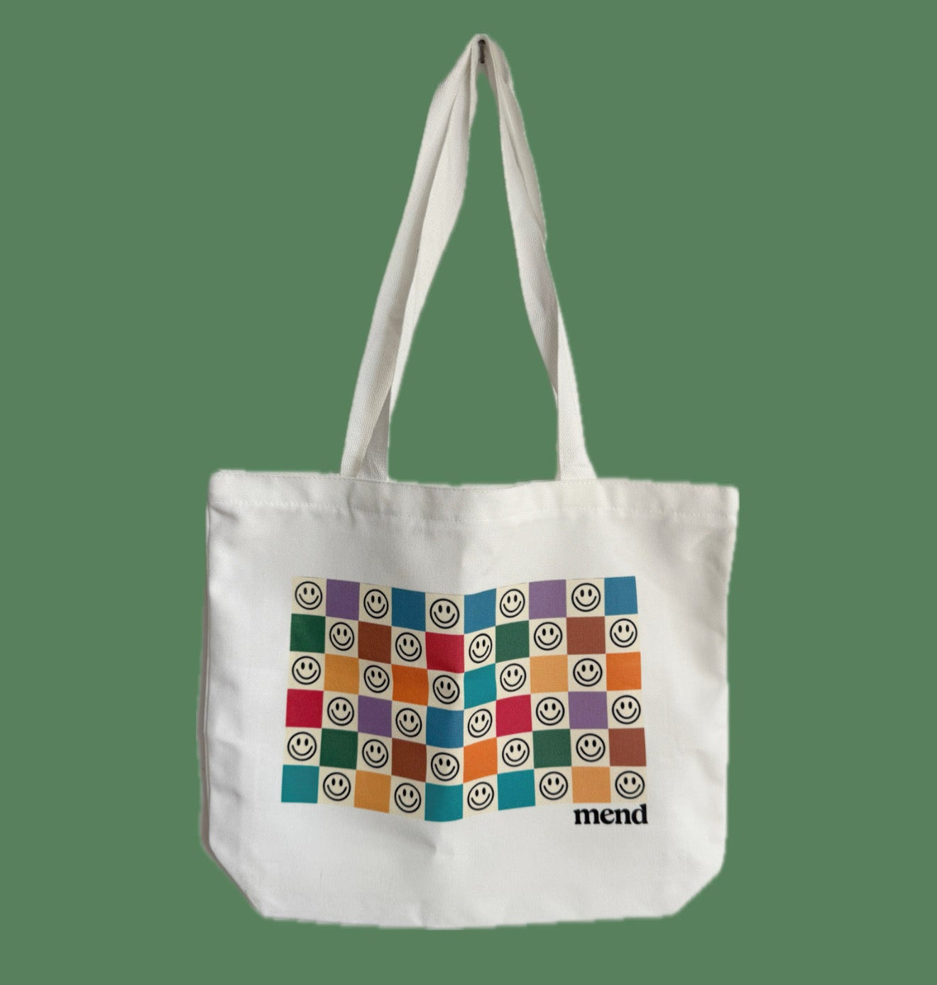 Smiley Mend Tote Bags